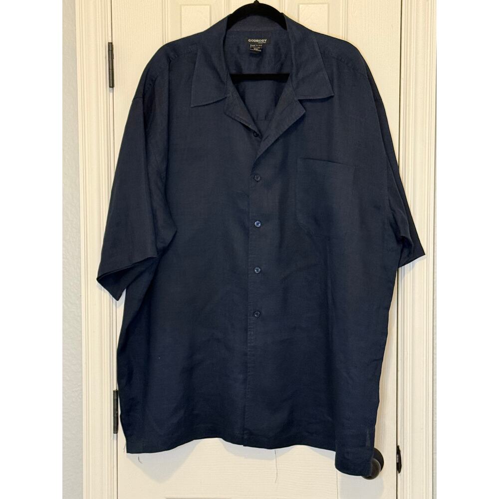 Godbody 3XL Linen Cabana Shirt vacation, resort, quiet luxury